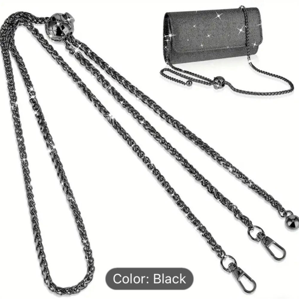 Black Metal Purse Ball Chain Strap 47”